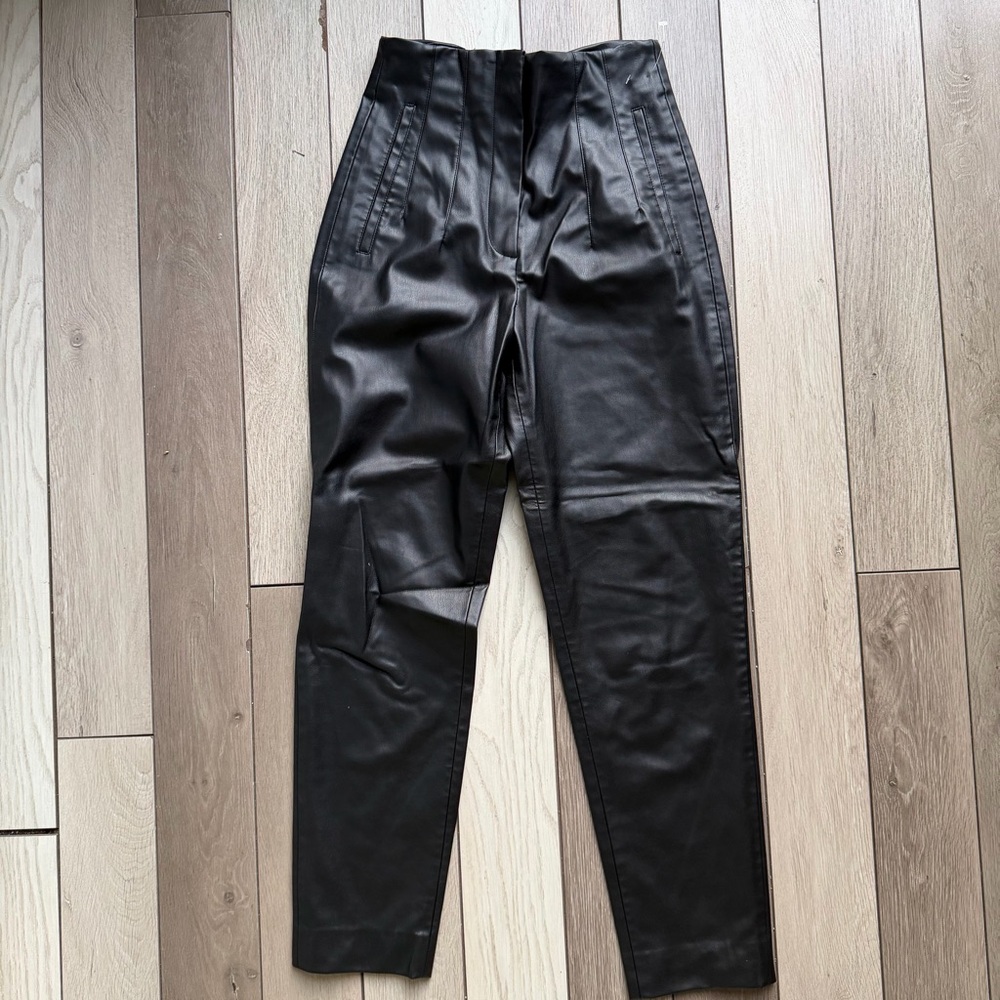 Zara Black Leather Trousers